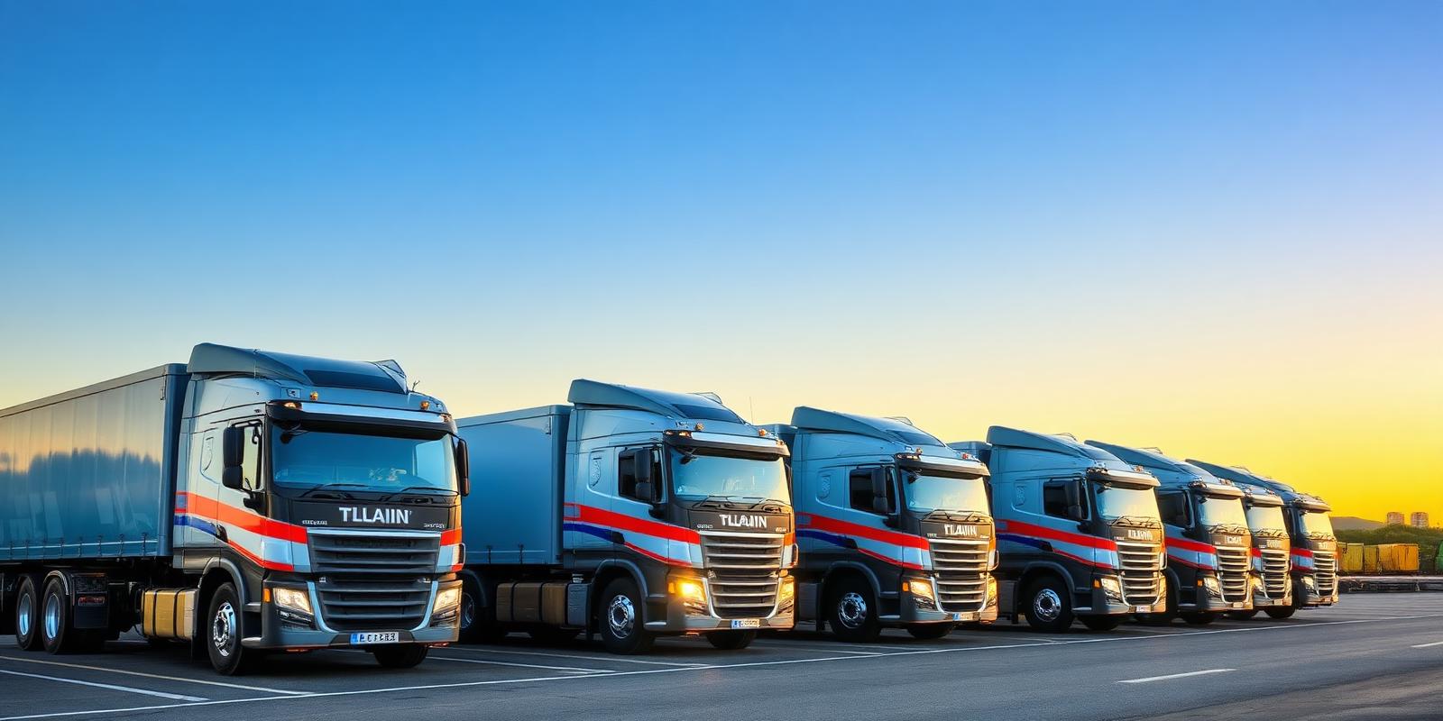 New Zealand transport fleet parked at depot